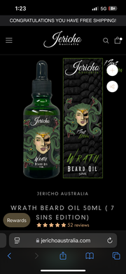 WRATH BEARD OIL 50ML ( 7 SINS EDITION)