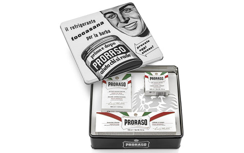 Proraso Vintage Set Collection Sensitive: Pre-shave Cream, Shave Cream Tube, After Shave Balm
